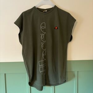 Ellesse T-shirt Men’s Large Olive Sleeveless Gym Retro